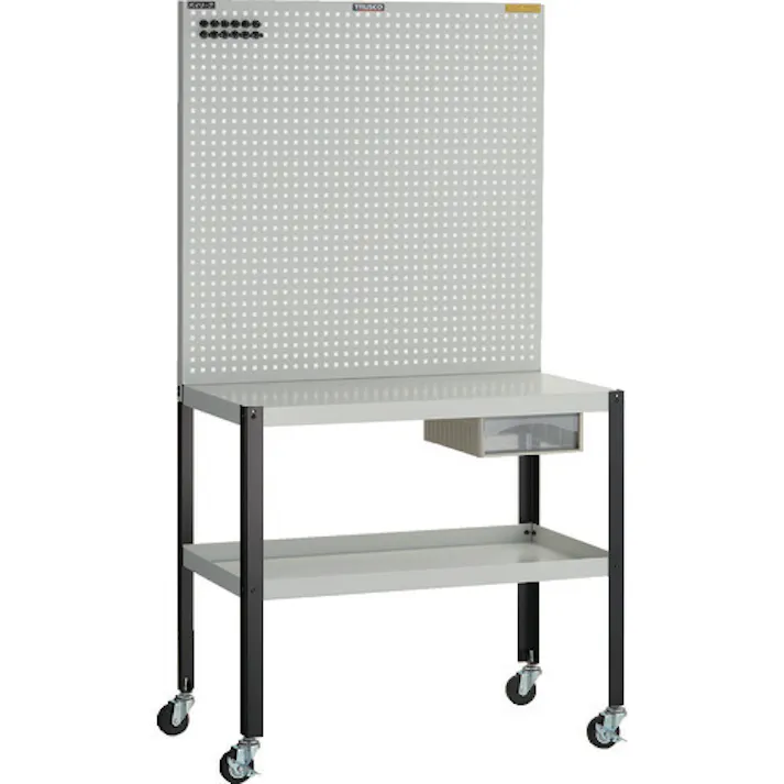 【CAINZ-DASH】トラスコ中山 ライトパンチングパネル パネリーナ W900 テーブル 引出し付 キャスター付 TUR-33DC【別送品】