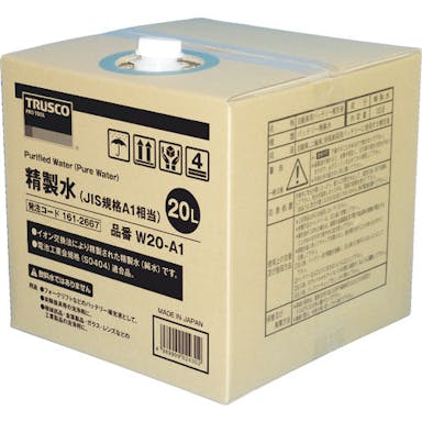 【CAINZ-DASH】トラスコ中山 精製水　２０Ｌ　ＪＩＳ規格Ａ１相当【別送品】