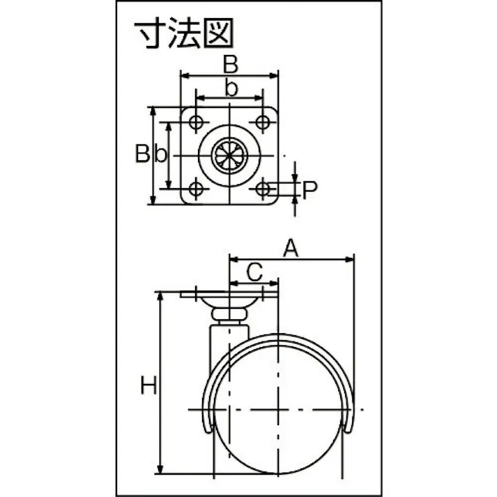 【CAINZ-DASH】トラスコ中山 プレート式双輪キャスター ナイロン車輪 自在 Φ40 TPW-40【別送品】