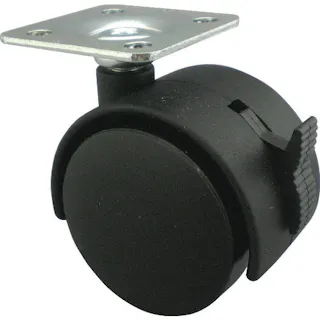 【CAINZ-DASH】トラスコ中山 プレート式双輪キャスター ナイロン車輪 自在ストッパー付 Φ50 TPWS-50【別送品】