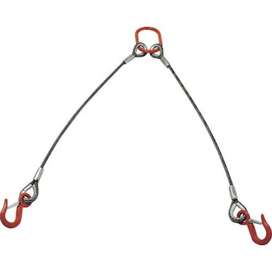 【CAINZ-DASH】トラスコ中山 ２本吊り玉掛けワイヤロープスリング　アルミロックスリング　フック付き　１２ｍｍＸ２ｍ TWEL-2P-12S2【別送品】