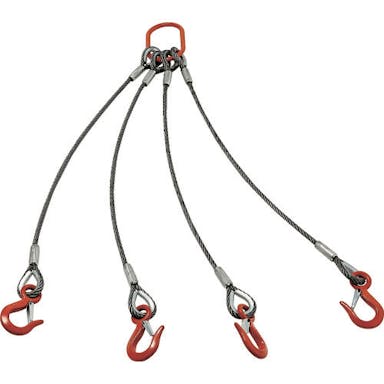 【CAINZ-DASH】トラスコ中山 ４本吊りアルミロックスリング　フック付き　９ｍｍＸ２ｍ TWEL-4P-9S2【別送品】