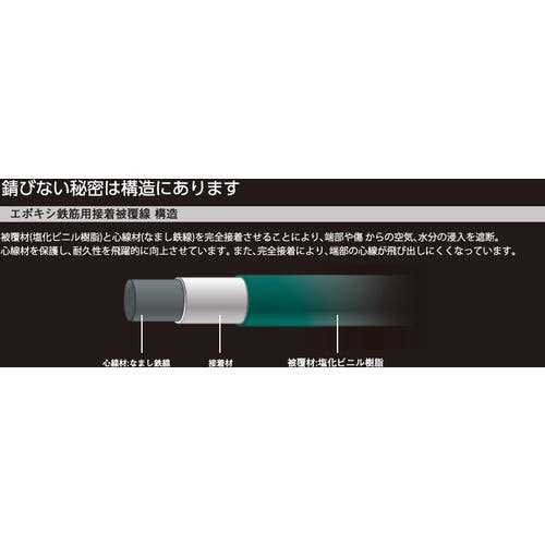 CAINZ-DASH】トラスコ中山 錆びに強いＵ字被覆結束線 緑色 ３５０ｍｍ