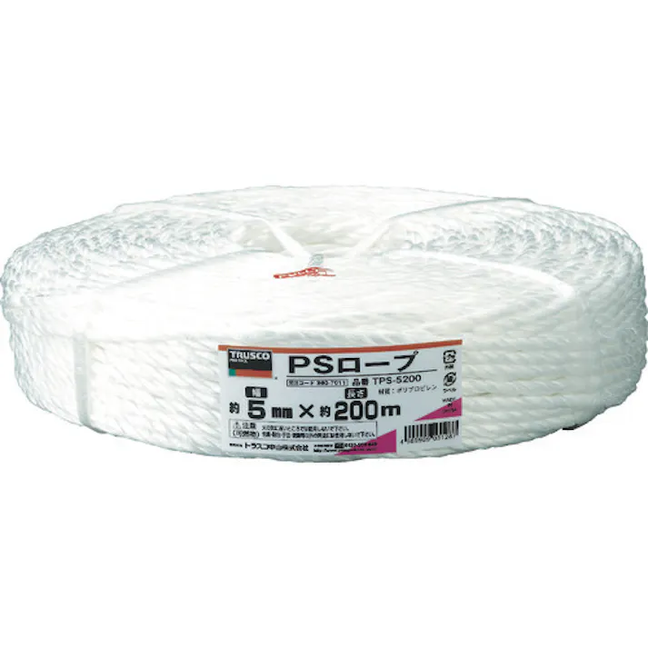 【CAINZ-DASH】トラスコ中山 PSロープ 幅5mmX長さ200m 白 TPS-5200【別送品】