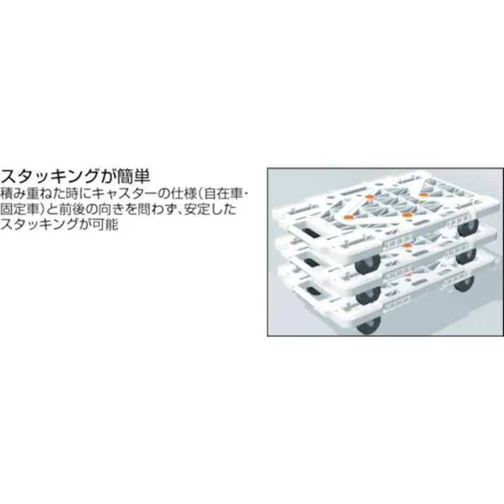 【CAINZ-DASH】トラスコ中山 樹脂製平台車 ルートバンメッシュタイプ 515X385 自在側ストッパー付 黒 MPK-500S-BK【別送品】