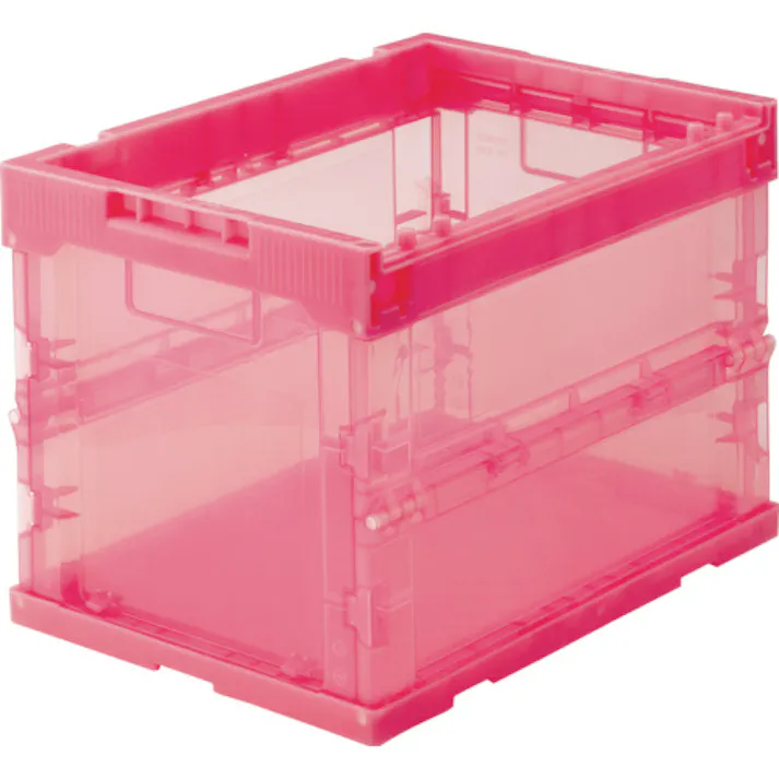 【CAINZ-DASH】トラスコ中山 オリコン α折りたたみコンテナ スケルコン 20L 透明レッド TR-S20R【別送品】