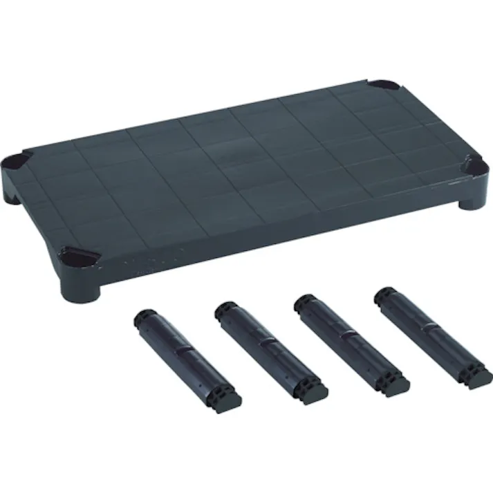 【CAINZ-DASH】トラスコ中山 プラ棚用 棚板セット軽量型 脚付 800X350 黒 TPT-234S-BK【別送品】