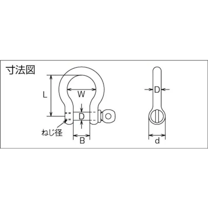 【CAINZ-DASH】トラスコ中山 オタフクシャックル ステンレス製 D寸法10mm (1個=1袋) TOS-10【別送品】