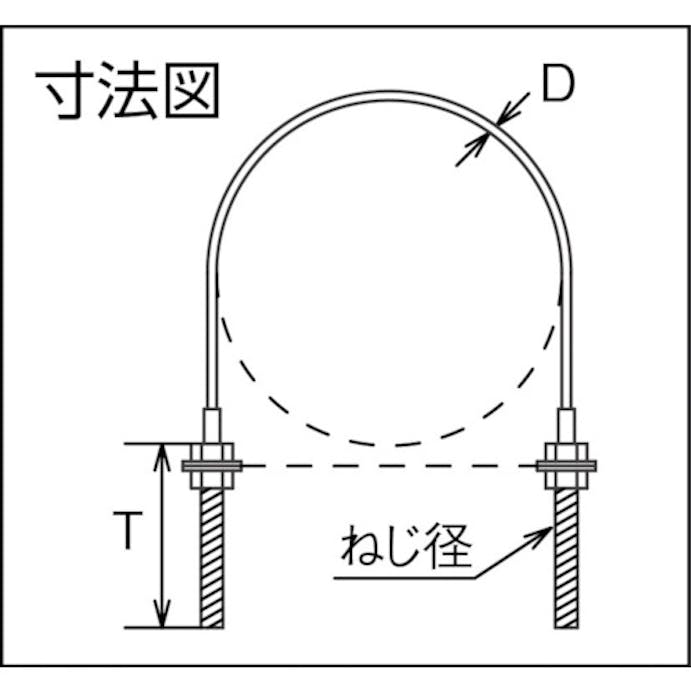 【CAINZ-DASH】トラスコ中山 ワイヤーＵボルトステンレス製　線径２ｍｍＸ幅５０ｍｍ（１個＝１袋） TWUB-5M50【別送品】