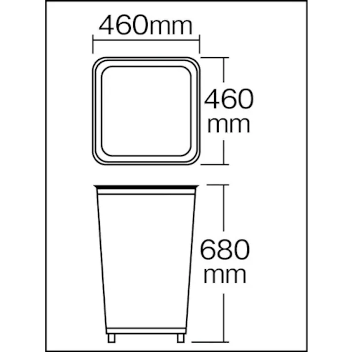 【CAINZ-DASH】トラスコ中山 パークくず入れ 角型 460X460X680 PK-103K【別送品】