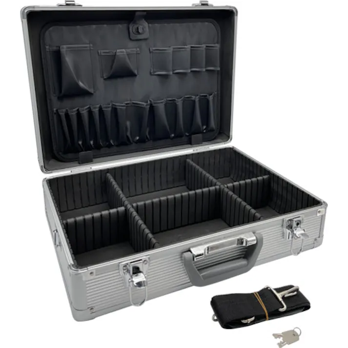 【CAINZ-DASH】トラスコ中山 アルミケース 片開き 440X313X128 シルバー TAC-15【別送品】