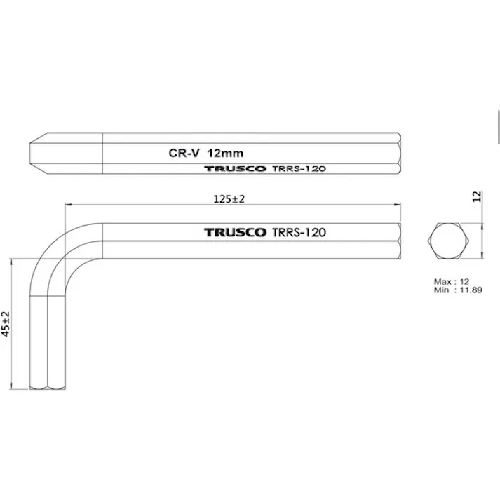 【CAINZ-DASH】トラスコ中山 六角棒レンチ ショートタイプ 12.0mm TRRS-120【別送品】