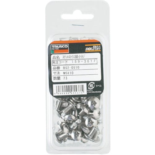 CAINZ-DASH】トラスコ中山 トラス頭小ねじ ステンレス 全ネジ M4×6