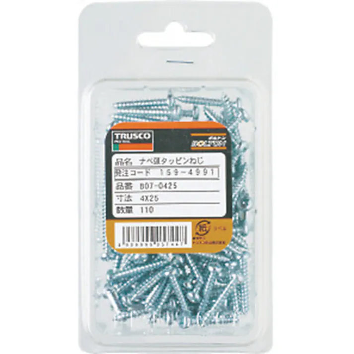 【CAINZ-DASH】トラスコ中山 ナベ頭タッピングねじ 1種A ユニクロ M4×16 150本入 B07-0416【別送品】