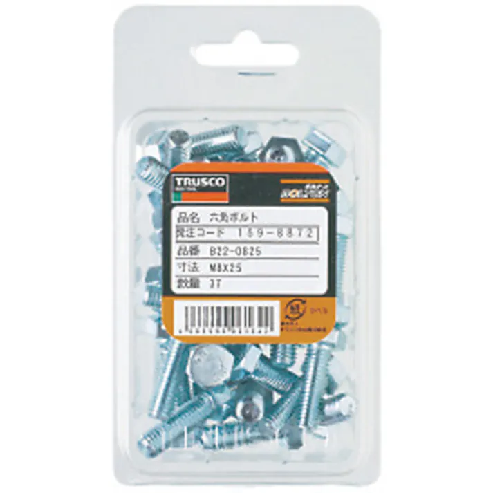 【CAINZ-DASH】トラスコ中山 六角ボルト ユニクロ 全ネジ M8×35 31本入 B22-0835【別送品】