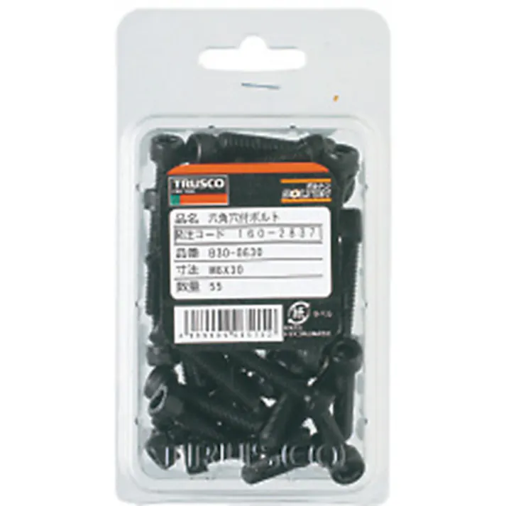 【CAINZ-DASH】トラスコ中山 六角穴付ボルト 黒染め 全ネジ M4×5 65本入 /キャップボルト(CAP) B30-0405【別送品】