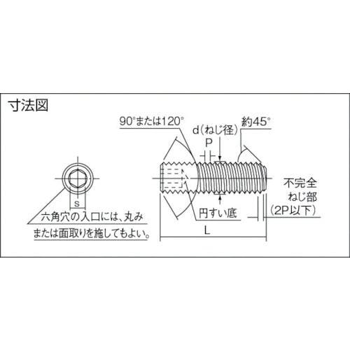 CAINZ-DASH】トラスコ中山 六角穴付止めねじ くぼみ先 黒染め Ｍ２×５