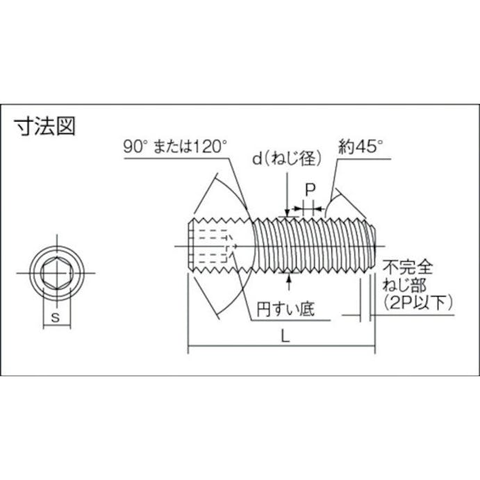 【CAINZ-DASH】トラスコ中山 六角穴付止めねじ　ステンレス　Ｍ４×４　５５本入 B45-0404【別送品】