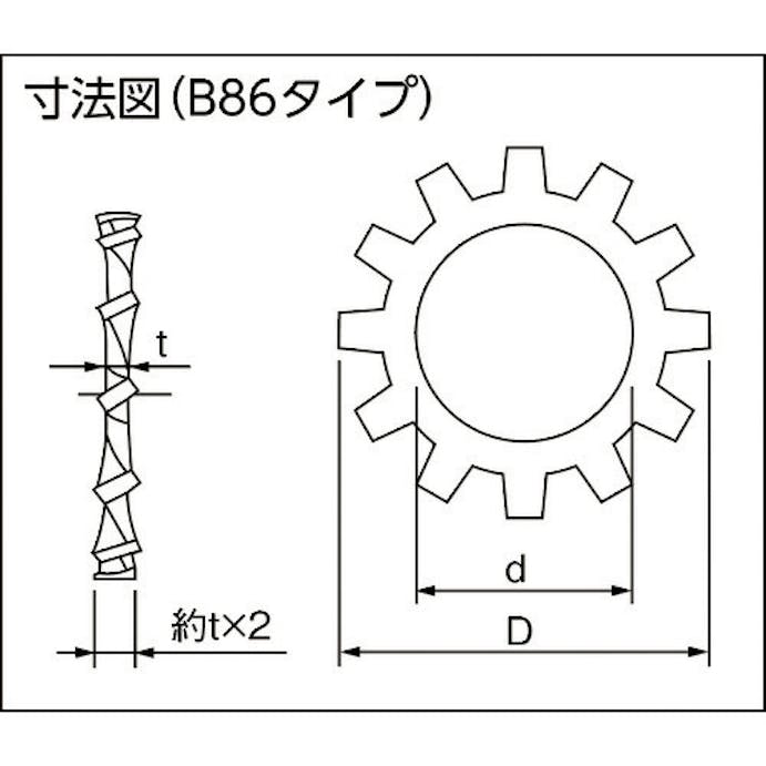 【CAINZ-DASH】トラスコ中山 外歯ワッシャー　三価白　Ｍ４　１７０個入 B86-0004【別送品】