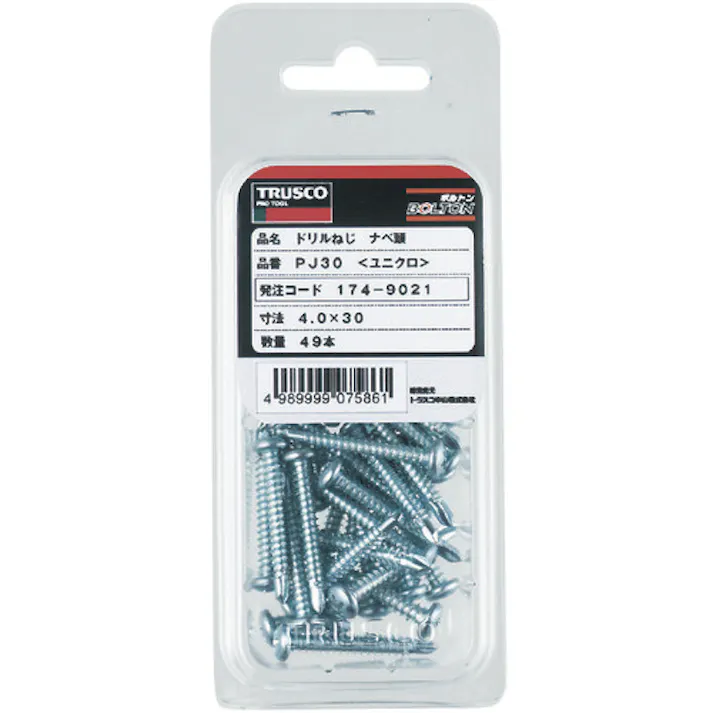 【CAINZ-DASH】トラスコ中山 ドリルねじナベ 板金用 ユニクロ M4X13 96本入 PJ-13【別送品】