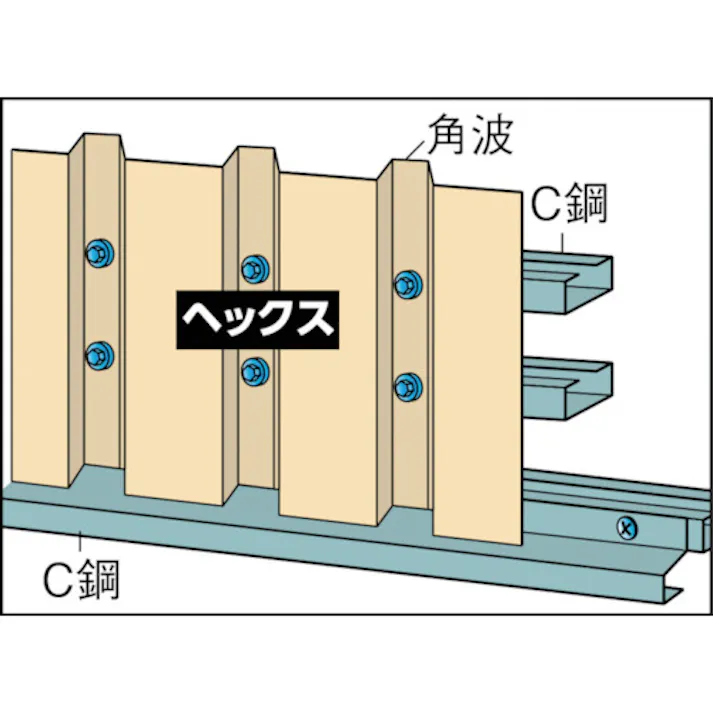 【CAINZ-DASH】トラスコ中山 ドリルねじ ヘックス ユニクロ M6X19 22本入 HJC-19【別送品】