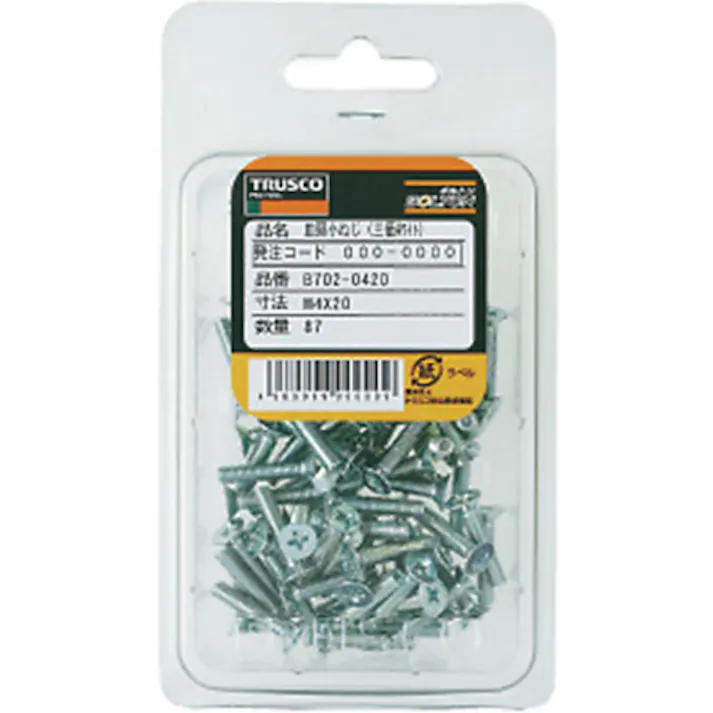 【CAINZ-DASH】トラスコ中山 皿頭小ねじ 三価白 全ネジ M6×10 53本入 B702-0610【別送品】