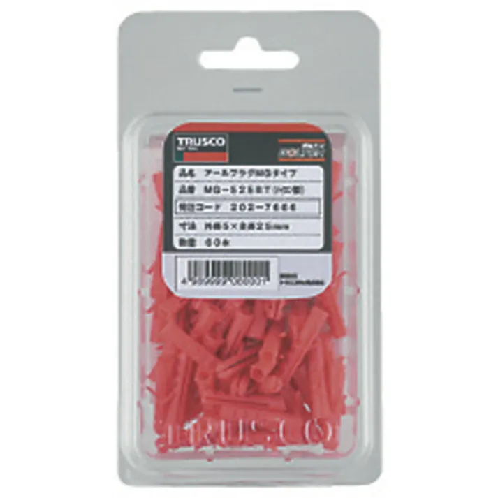 【CAINZ-DASH】トラスコ中山 オールプラグ ナイロン 5X25 60本入 (コンクリート・ALCパネル用アンカー/ねじ込み式) MG-525BT【別送品】