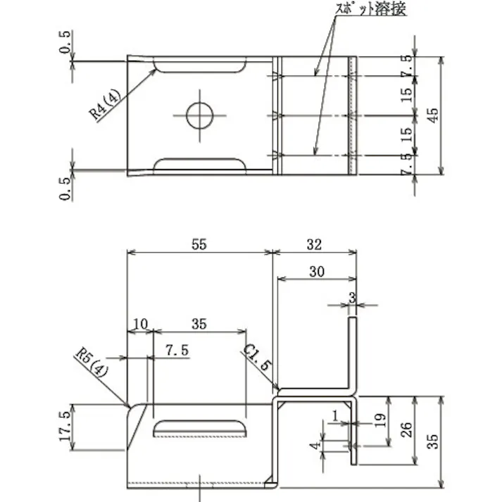 【CAINZ-DASH】トラスコ中山 カセット式ホイールコンベヤ取付金具S ストッパー付 V-ECON-S【別送品】