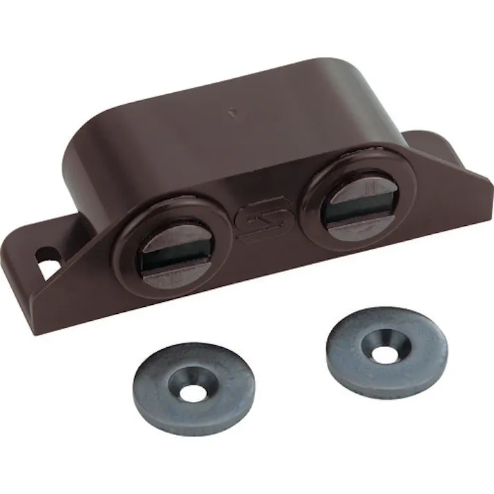 【CAINZ-DASH】トラスコ中山 マグネットキャッチ(横型) ナイロン製 L62mm 白茶 TSM-25SW-BR【別送品】