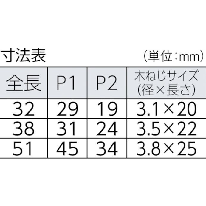 【CAINZ-DASH】トラスコ中山 スチール製横長蝶番　生地仕上げ　全長３２ｍｍ　（４個入） 415-32N【別送品】