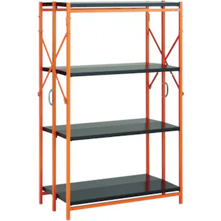 【CAINZ-DASH】トラスコ中山 ワンタッチラック W915X450XH1368 4段 黒Xオレンジ TR-5344-BK【別送品】