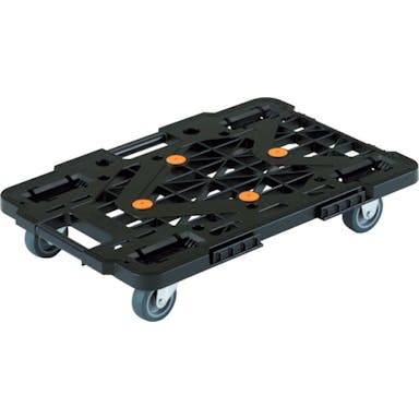 【CAINZ-DASH】トラスコ中山 樹脂製平台車　　ルートバンメッシュタイプ　５１５Ｘ３８５　黒【別送品】