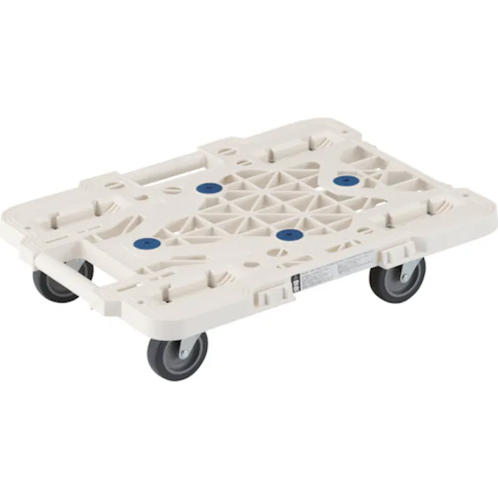 【CAINZ-DASH】トラスコ中山 樹脂製平台車 ルートバンメッシュタイプ 515X385 オール自在 白 MPK-500J-W【別送品】