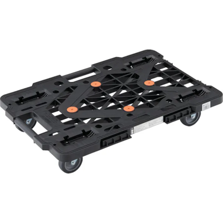 【CAINZ-DASH】トラスコ中山 樹脂製平台車 ルートバンメッシュタイプ 615X415 黒 MPK-600-BK【別送品】
