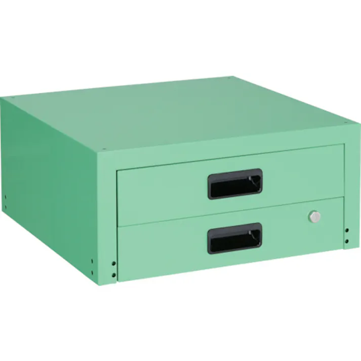 【CAINZ-DASH】トラスコ中山 ツールワゴン ラビットワゴン用引出2段 500X500 ヤンググリーン RBW-55X YG【別送品】