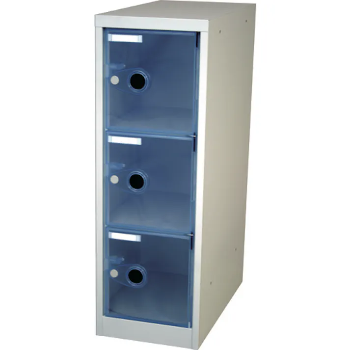 【CAINZ-DASH】トラスコ中山 スケルトンロッカー 1列X3段 ブルー TSL3-B【別送品】