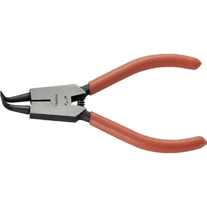 【CAINZ-DASH】トラスコ中山 スナップリングプライヤー 軸用 Φ1.0 曲爪63型 63-1B【別送品】