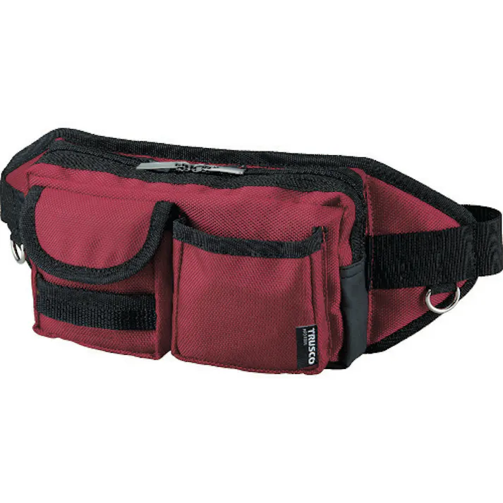 【CAINZ-DASH】トラスコ中山 ウエストポーチ 2ポケット レッド TC-WDP-R【別送品】