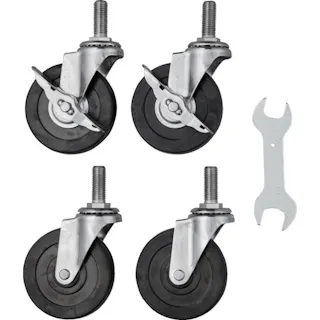 【CAINZ-DASH】トラスコ中山 ステンレス製ワゴン用キャスターセット クリーンフェニックスワゴン用 100Φ 導電車輪 SUS金具 CFL-SD100SET【別送品】