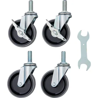【CAINZ-DASH】トラスコ中山 ステンレス製ワゴン用キャスターセット クリーンフェニックスワゴン用 100Φ NU車輪 スチール金具 CFL-NU100SET【別送品】