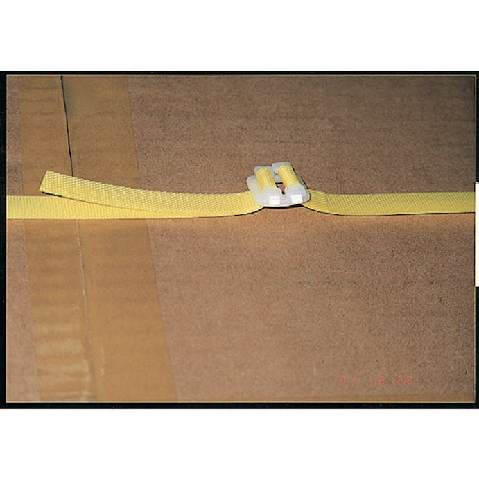 【CAINZ-DASH】トラスコ中山 手締用ＰＰバンド　ストッパー付　幅１５．５ｍｍＸ長さ１００ｍ巻　黄 PP-100S【別送品】