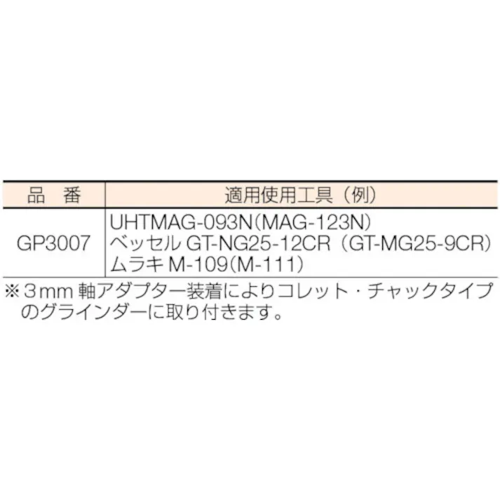 【CAINZ-DASH】トラスコ中山 GPトップミニ Φ30 3mm軸アダプター付 (5個入) #150 GP3007【別送品】