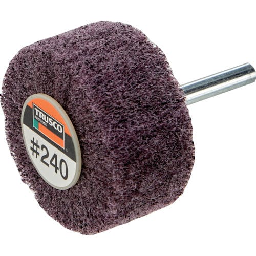 【CAINZ-DASH】トラスコ中山 ナイロン軸付ホイール　外径４０×厚み２５×軸６　２４０♯　（５個入） UFN425-240【別送品】