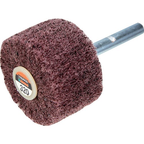 【CAINZ-DASH】トラスコ中山 ナイロン軸付ホイール　外径４０×厚み２５×軸６　３２０♯　（５個入） UFN425-320【別送品】