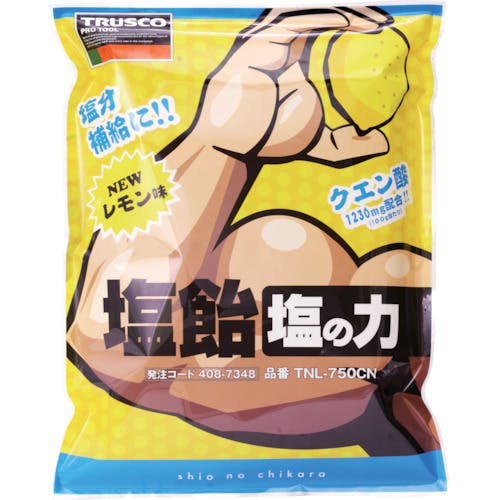 トラスコ中山 塩飴 塩の力 750g レモン味 詰替袋 (1袋入) TNL-750CN 塩飴 トラスコ中山 塩飴 塩の力 750g レモン味 詰替袋 (1袋入) TNL-750CN 塩飴