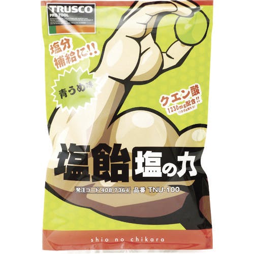 トラスコ中山 塩飴 塩の力 100g袋入 青梅味 (1袋入) TNU-100 塩飴 トラスコ中山 塩飴 塩の力 100g袋入 青梅味 (1袋入) TNU-100 塩飴