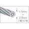 【CAINZ-DASH】トラスコ中山 ステンレスワイヤロープ ナイロン被覆 Φ1.5(2.0)X10m CWC-15S10【別送品】