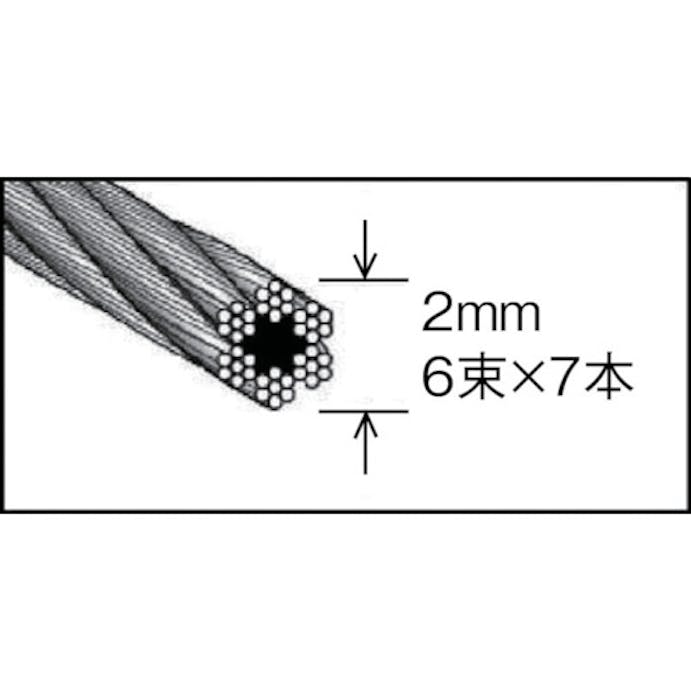 【CAINZ-DASH】トラスコ中山 メッキ付ワイヤーロープ　Φ６ｍｍＸ２０ｍ CWM-6S20【別送品】