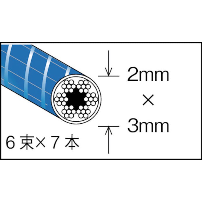 【CAINZ-DASH】トラスコ中山 メッキ付ワイヤーロープ　ＰＶＣ被覆タイプ　Φ２（３）ｍｍＸ１０ｍ CWP-2S10【別送品】