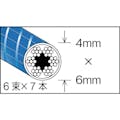 【CAINZ-DASH】トラスコ中山 メッキ付ワイヤーロープ　ＰＶＣ被覆タイプ　Φ４（６）ｍｍＸ３０ｍ CWP-4S30【別送品】